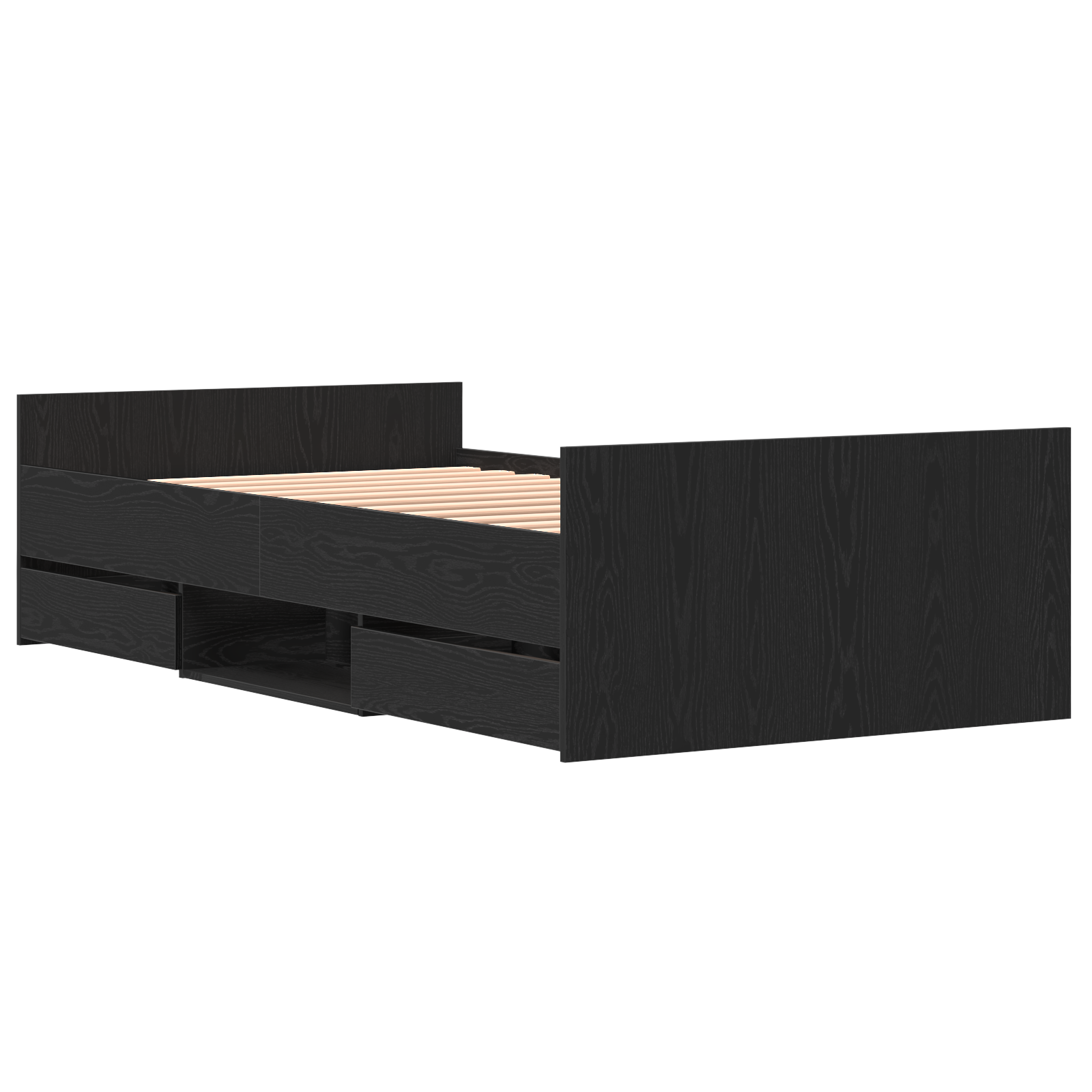 Sengestel Uden Madras Sort Eg 90x200 Cm Konstrueret Træ - billede 6