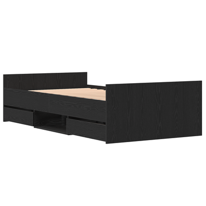 Seng Uden Madras Sort Eg 90x190 Cm Konstrueret Træ - billede 6