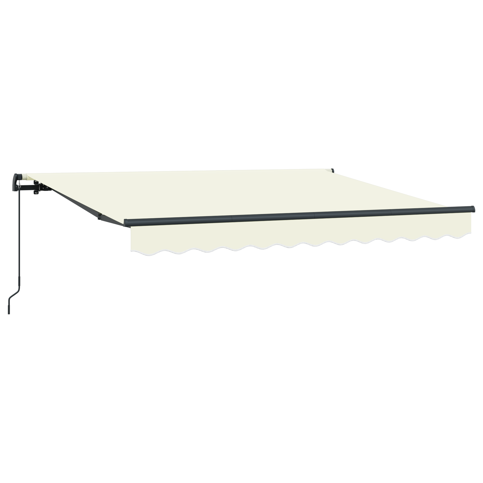 Utrækkelig Markise Creme og Antracit 250 X 200 Cm 2.5 X 2 M - billede 2