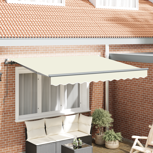Utrækkelig Markise Creme og Antracit 250 X 200 Cm 2.5 X 2 M - hovedbillede