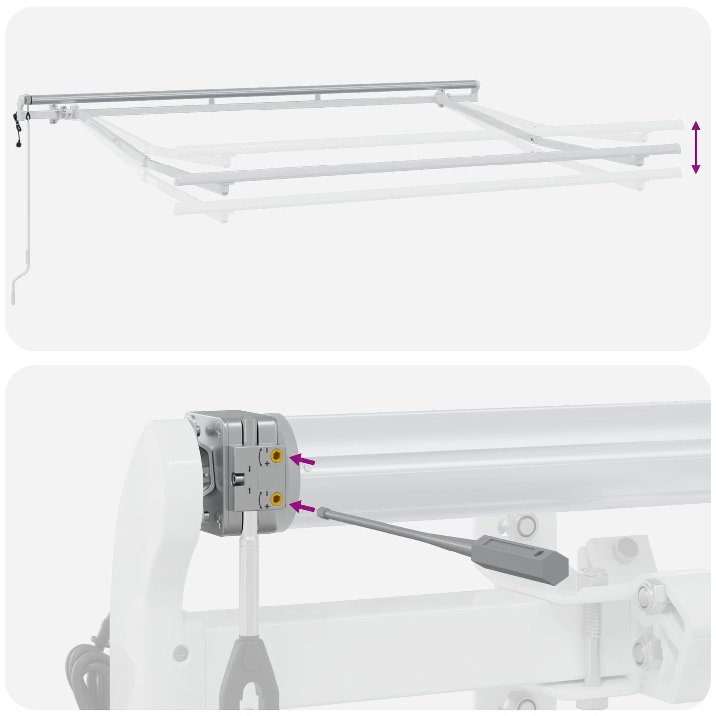 Utrækkelig Markise Creme og Hvid 250 X 200 Cm 2.5 X 2 M - billede 10