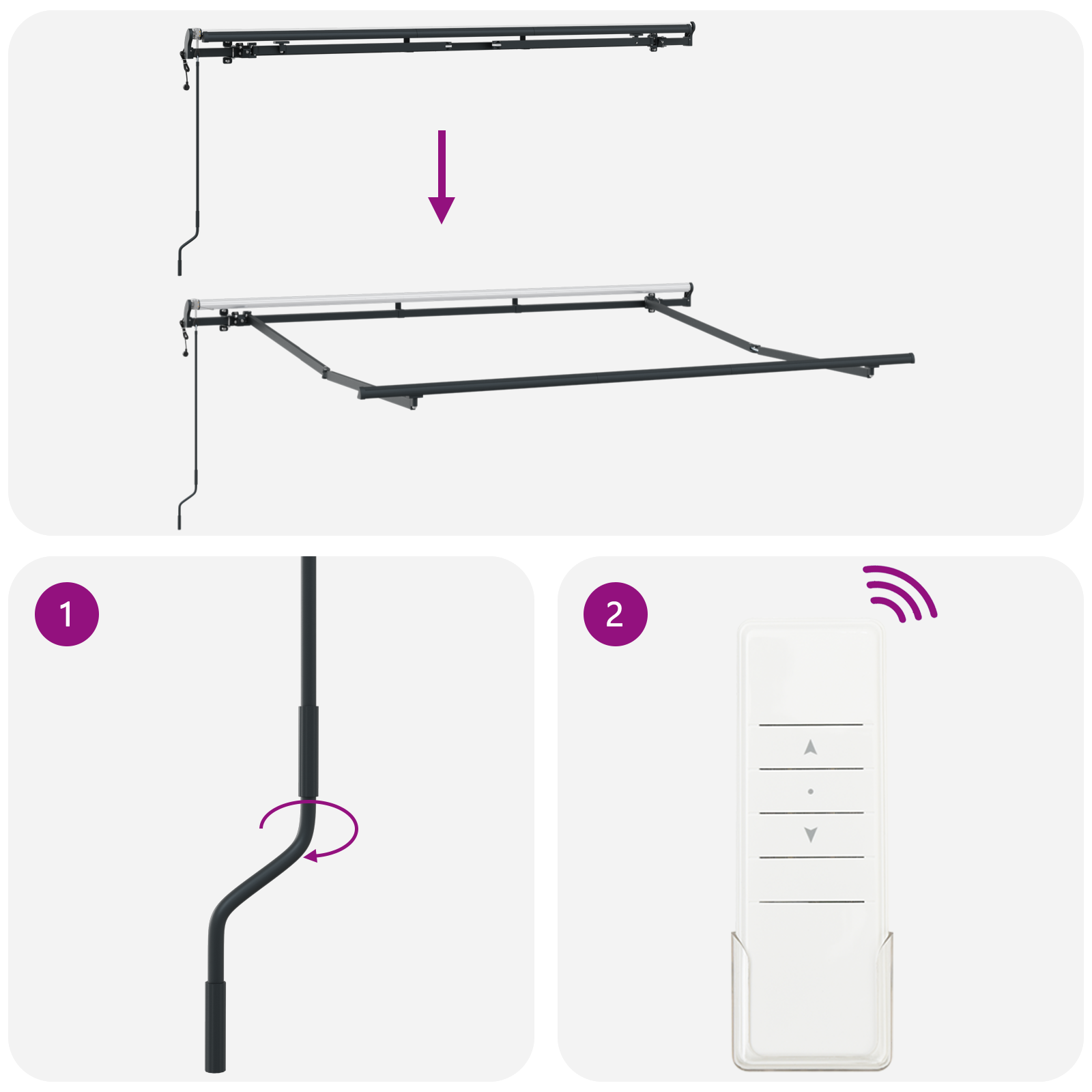 Utrækkelig Markise Creme og Antracit 250 X 200 Cm 2.5 X 2 M - billede 9