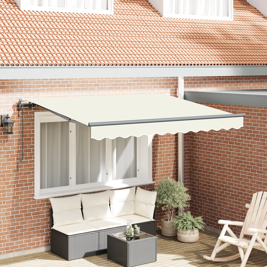 Utrækkelig Markise Creme og Antracit 250 X 200 Cm 2.5 X 2 M - hovedbillede