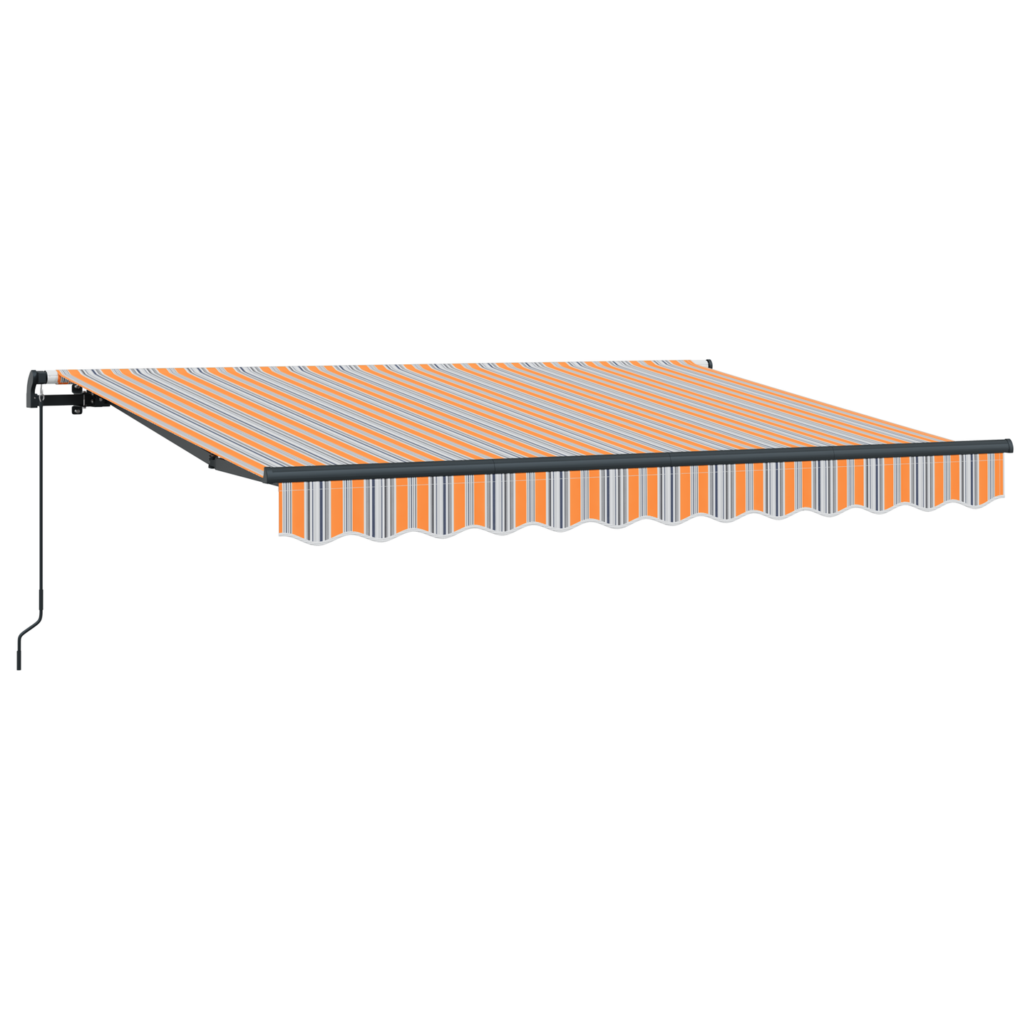 Utrækkelig Markise Gul og Orange og Hvid 250 X 200 Cm 2.5 X 2 M - billede 2