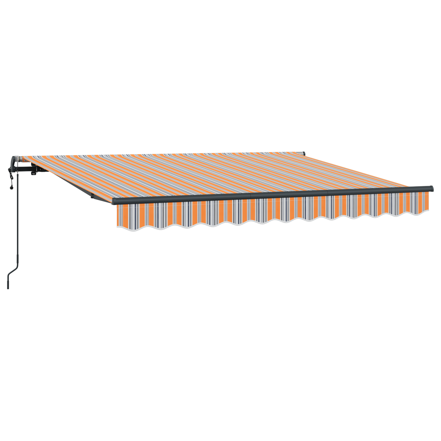 Utrækkelig Markise Gul og Orange og Hvid 250 X 200 Cm 2.5 X 2 M - billede 2