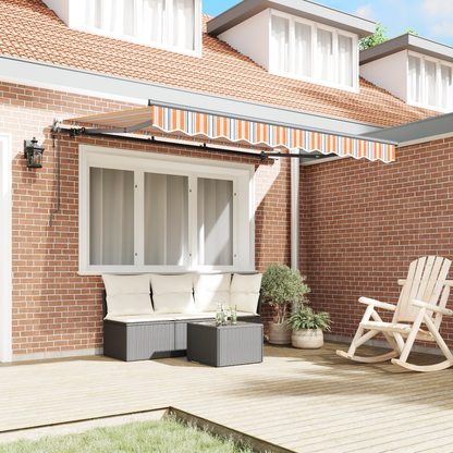 Utrækkelig Markise Gul og Orange og Hvid 250 X 200 Cm 2.5 X 2 M - billede 3