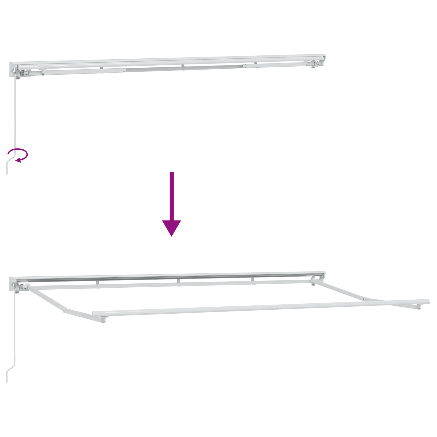 Utrækkelig Markise Blå og Hvid 350x200 Cm - billede 9