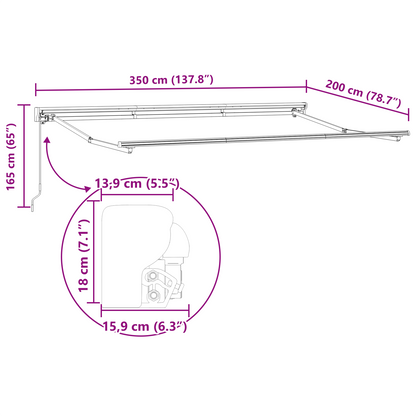 Utrækkelig Markise Blå og Hvid 350x200 Cm - billede 11