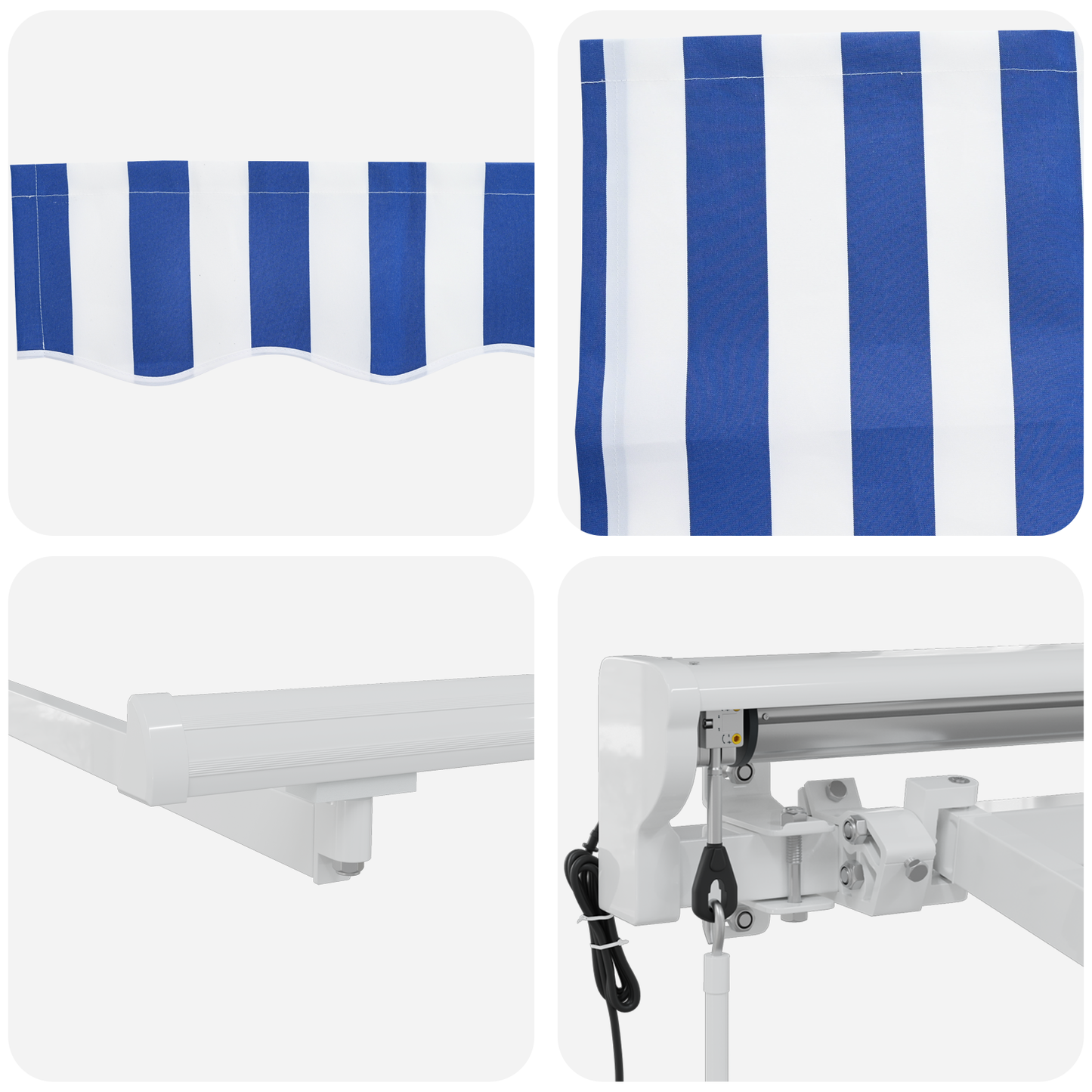 Utrækkelig Markise Blå og Hvid 350x200 Cm - billede 8
