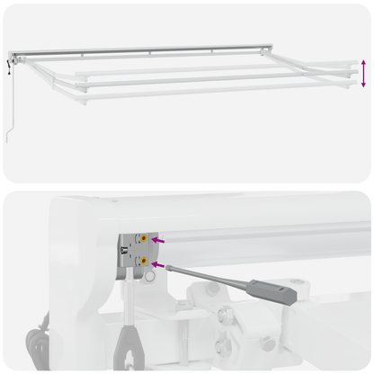 Utrækkelig Markise Blå og Hvid 350x200 Cm - billede 10