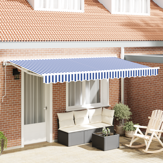 Utrækkelig Markise Blå og Hvid 350x200 Cm - hovedbillede