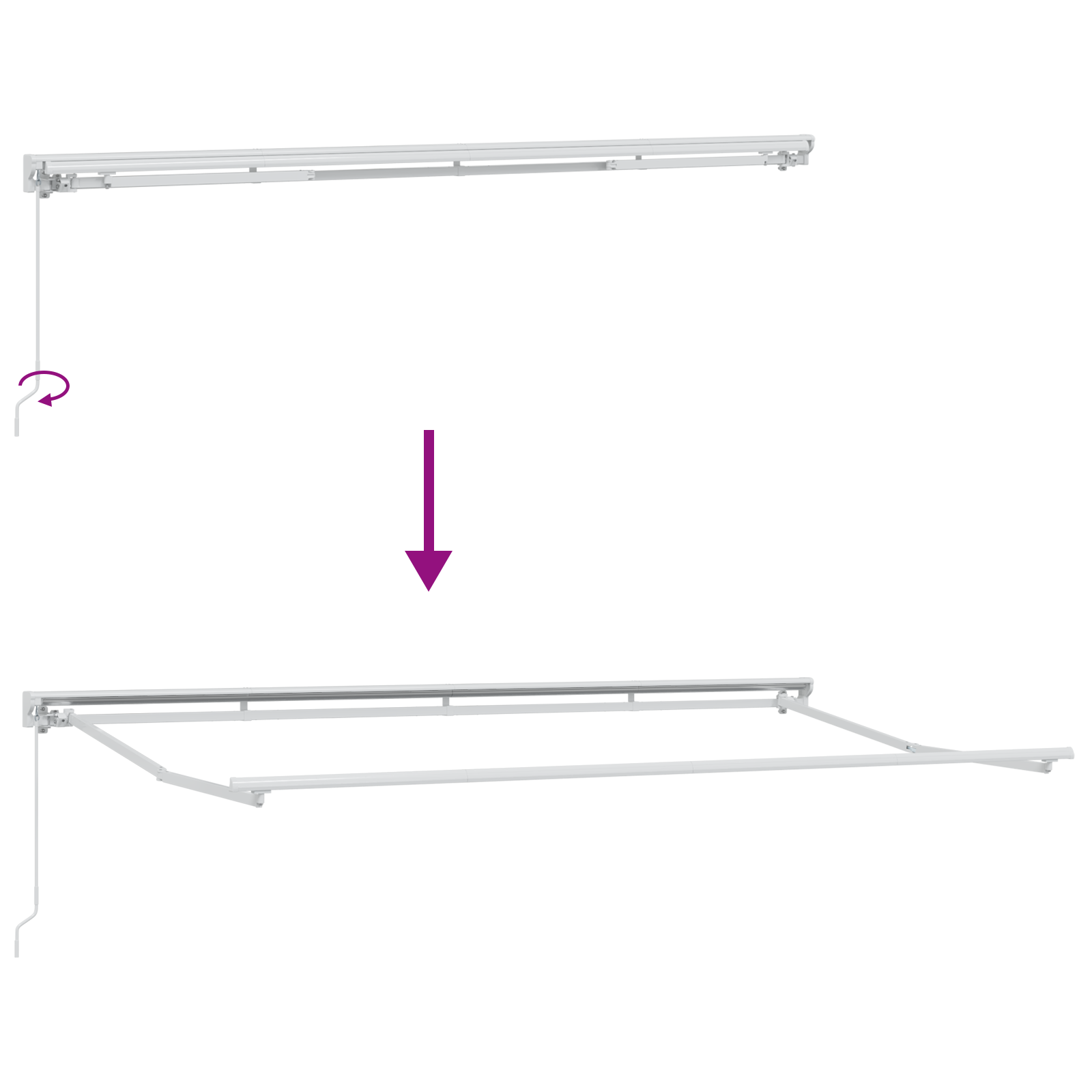 Utrækkelig Markise Creme 350x200 Cm - billede 9