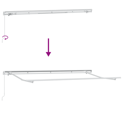 Utrækkelig Markise Stribet Blå og Hvid Hvid 350 X 200 Cm - billede 11