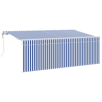 Utrækkelig Markise Stribet Blå og Hvid Hvid 350 X 200 Cm - billede 2