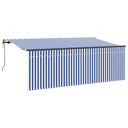 Markise med Blind Stribet Creme 350 X 200 X 120 Cm Stof, Metal - billede 5