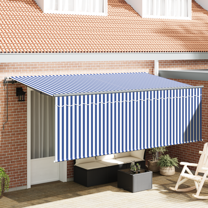 Markise med Persienne Creme 350 X 200 X 120 Cm Stof, Metal - hovedbillede