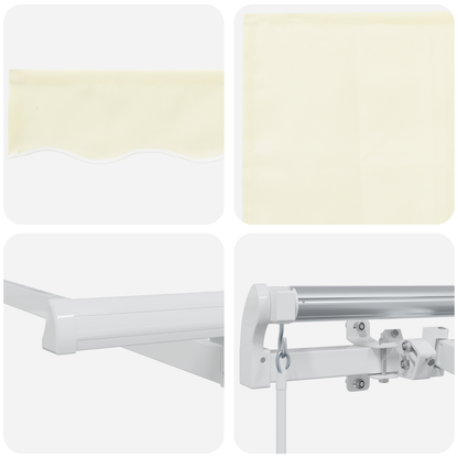 Markise med Blind Creme 350 X 200 X 120 Cm Stof, Metal - billede 10