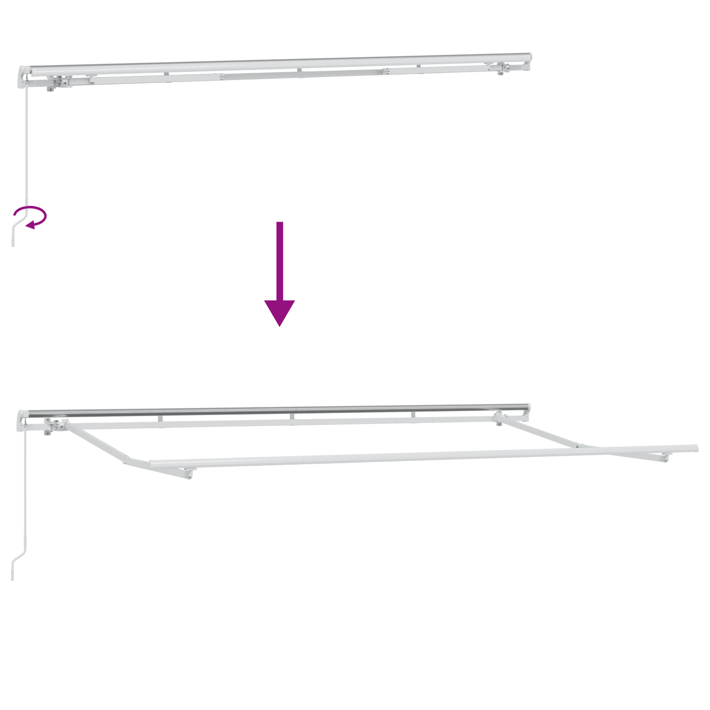 Markise med Blind Creme 350 X 200 X 120 Cm Stof, Metal - billede 11