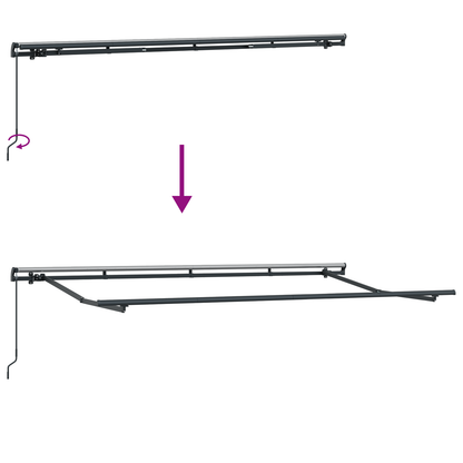 Markise med Blind Creme 350 X 200 X 120 Cm Stof, Metal - billede 11