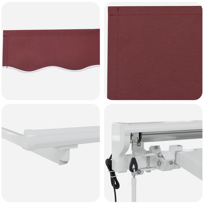 Utrækkelig Markise Bordeaux 350x200 Cm Stof - billede 8