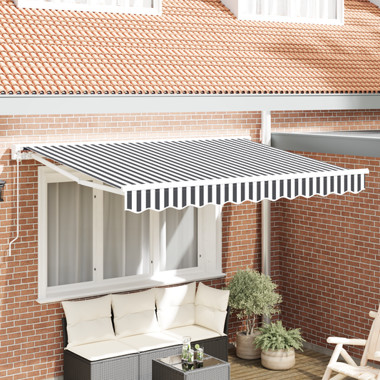 Utrækkelig Markise Anthracit og Hvid 350x200 Cm - hovedbillede
