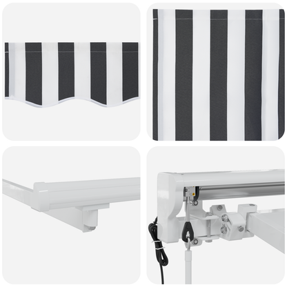 Utrækkelig Markise Anthracit og Hvid 350x200 Cm - billede 8