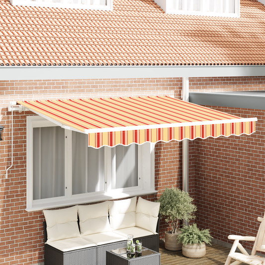 Utrækkelig Markise Multifarvet og Gul og Orange og Hvid - hovedbillede