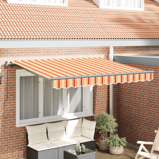 Utrækkelig Markise Gul og Orange og Hvid - hovedbillede