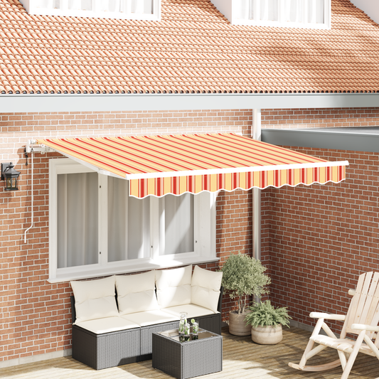 Utrækkelig Markise Multifarvet og Gul og Orange og Hvid - hovedbillede