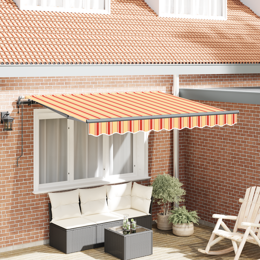 Utrækkelig Markise Gul og Orange og Antracit Large - hovedbillede