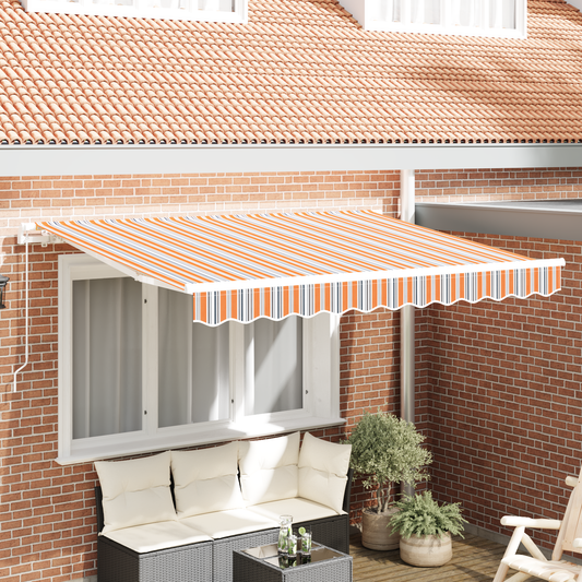 Utrækkelig Markise Gul og Orange og Hvid 3.5 X 2 M - hovedbillede