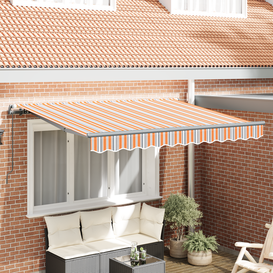 Utrækkelig Markise Gul og Orange og Hvid - hovedbillede