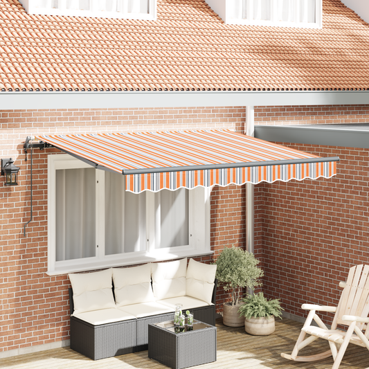 Utrækkelig Markise Gul og Orange og Hvid - hovedbillede