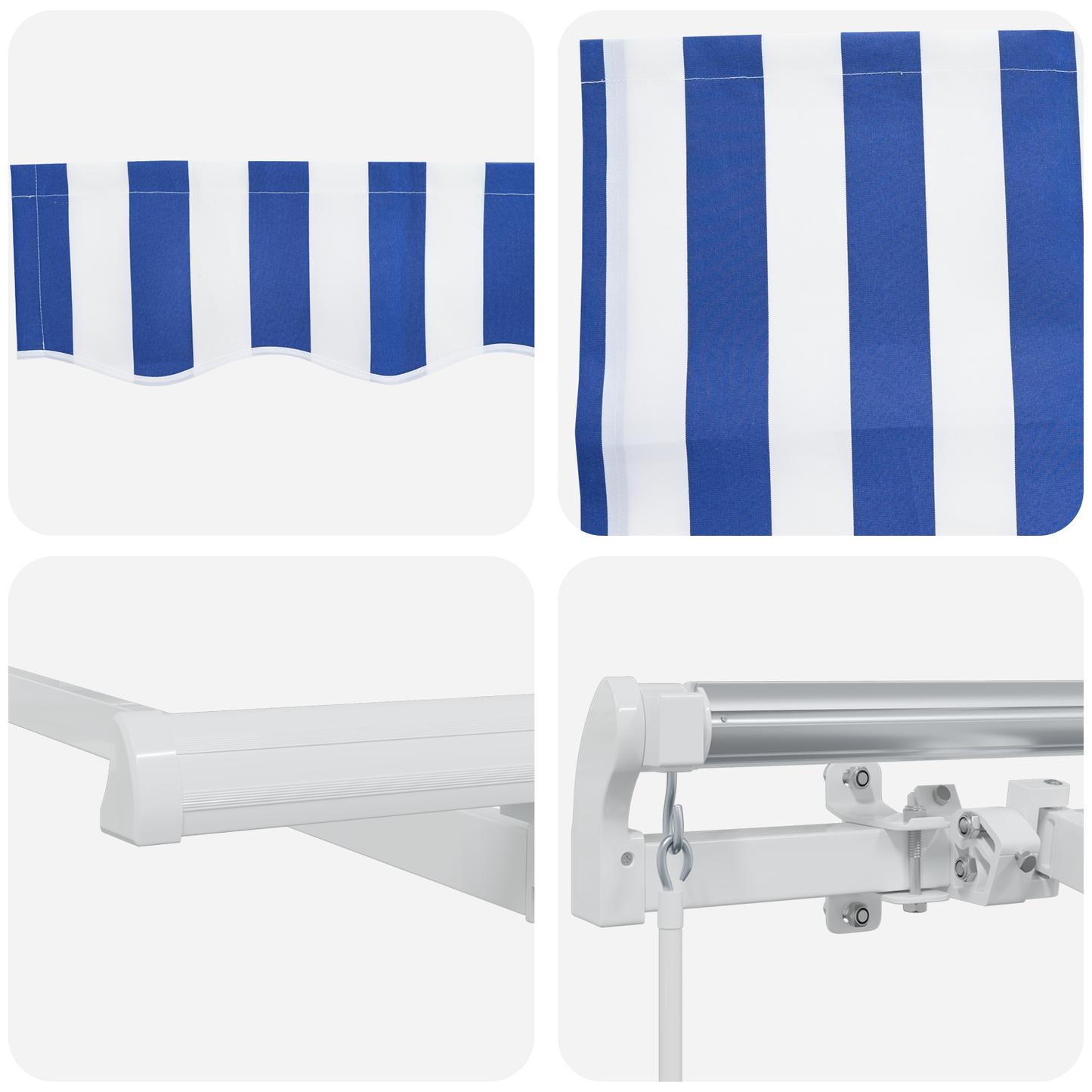 Utrækkelig Markise Blå og Hvid 400x200 Cm 400 X 200 Cm 4x2 M - billede 8