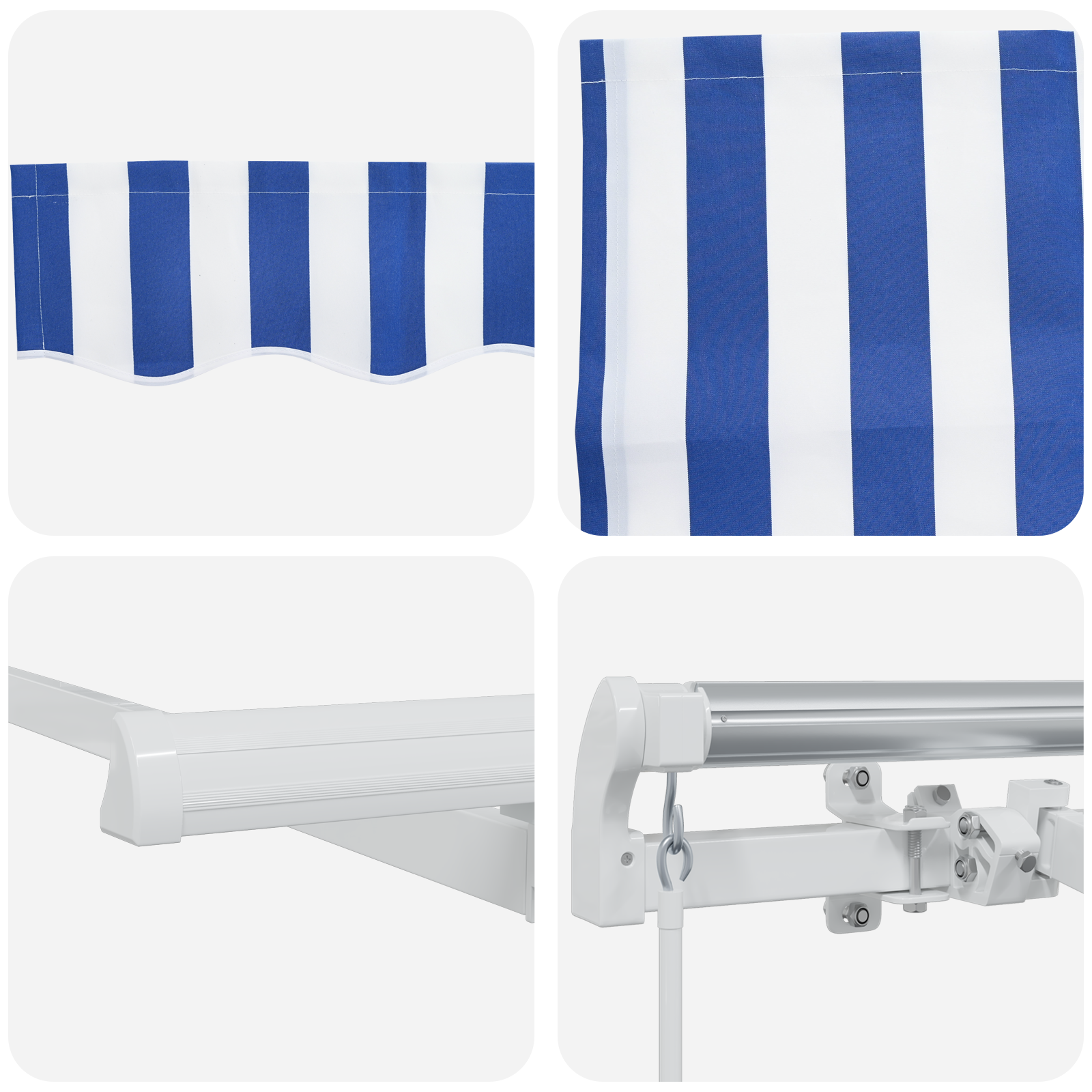 Utrækkelig Markise Blå og Hvid 400x200 Cm 400 X 200 Cm 4x2 M - billede 8