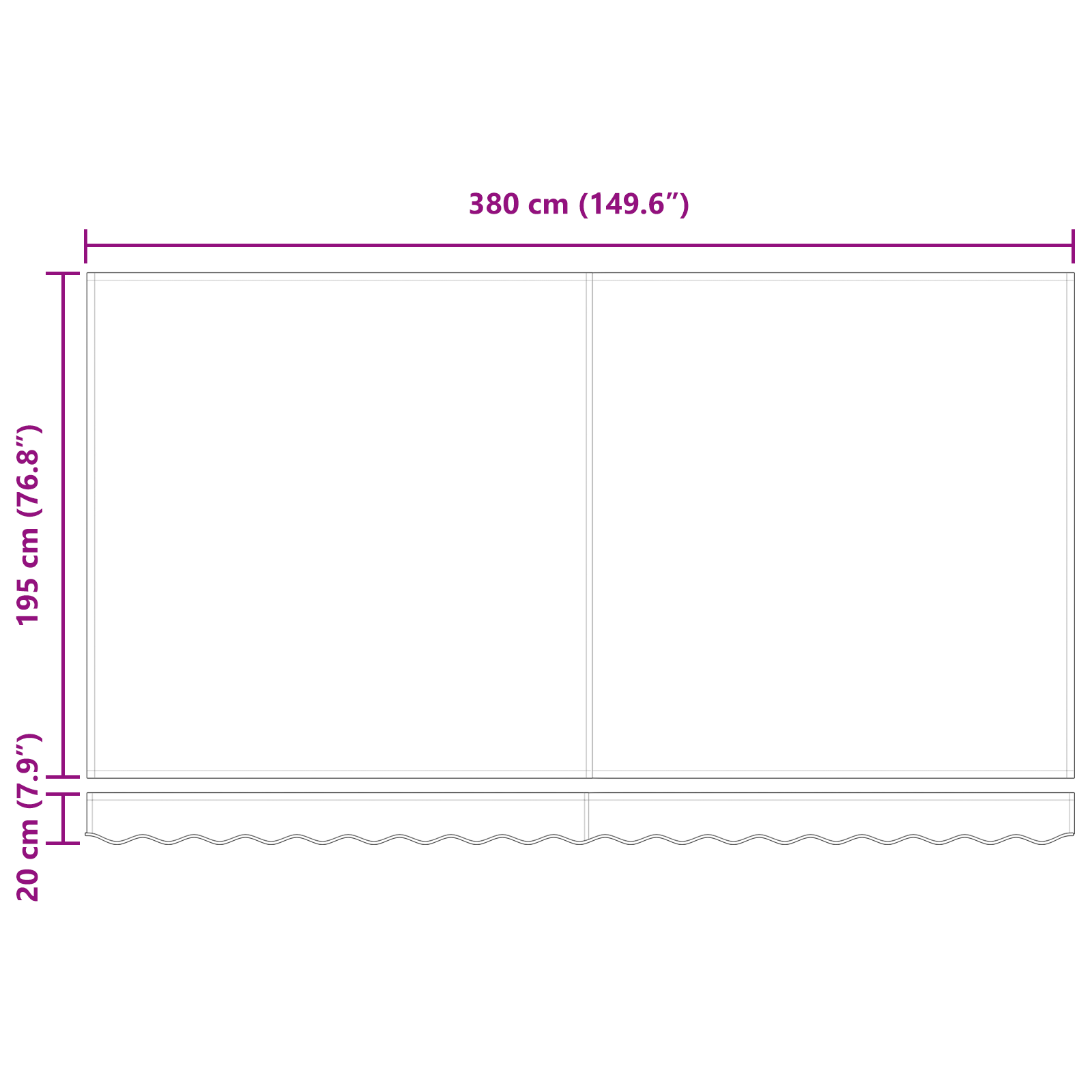Utrækkelig Markise Blå og Hvid 400x200 Cm 400 X 200 Cm 4 X 2 M - billede 11