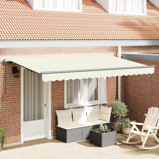 Utrækkelig Markise Creme og Antracit 400x200 Cm Large 4 X 2 M - hovedbillede