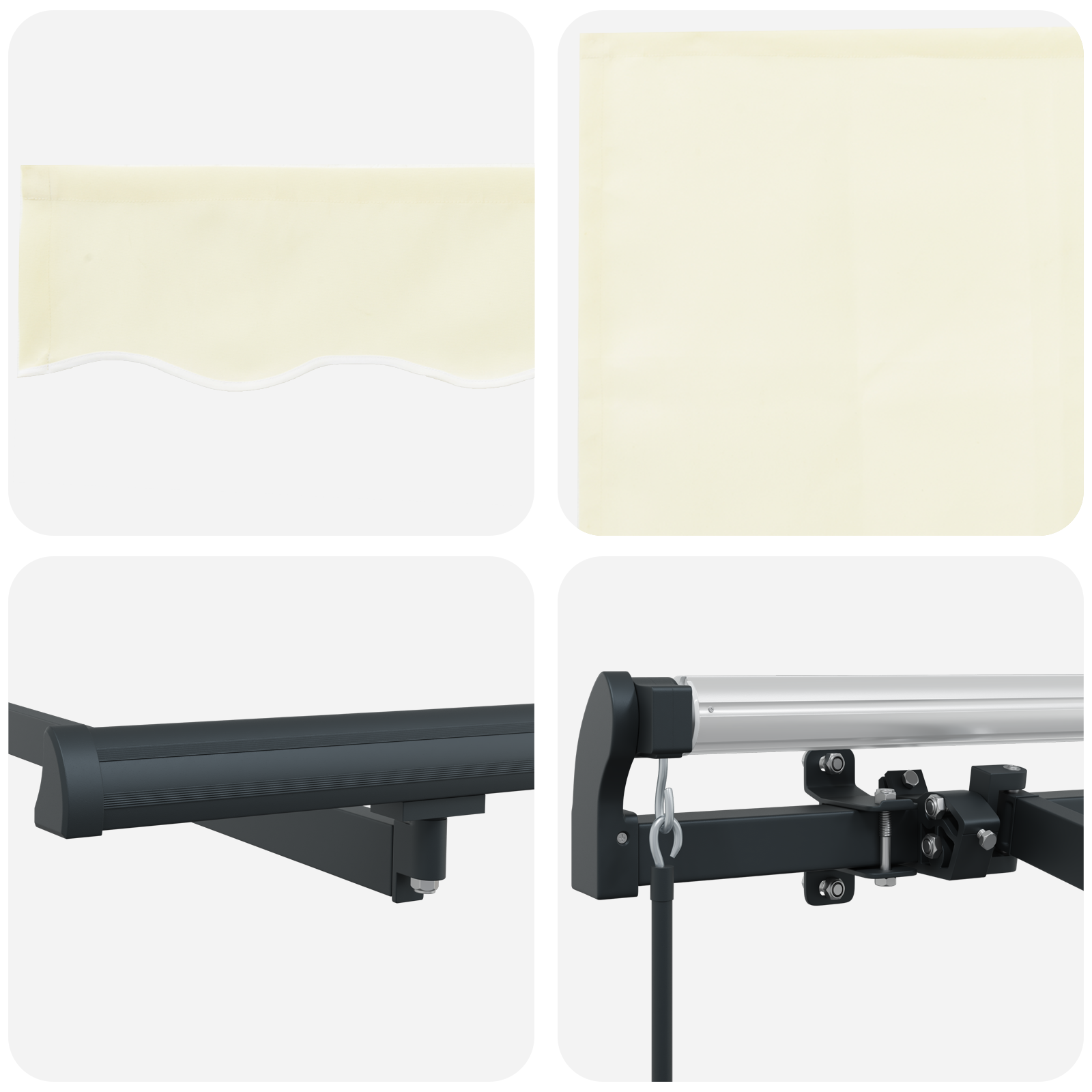 Utrækkelig Markise Creme Antracit Brun 400 X 200 Cm - billede 10