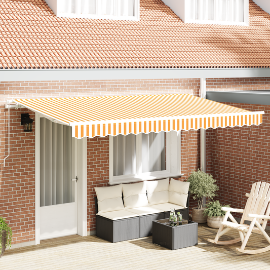 Utrækkelig Markise Gul og Hvid 400x200 Cm 400 X 200 Cm 4x2 M - hovedbillede