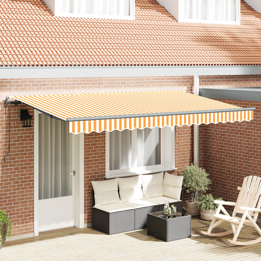 Utrækkelig Markise Gul og Orange og Hvid - hovedbillede