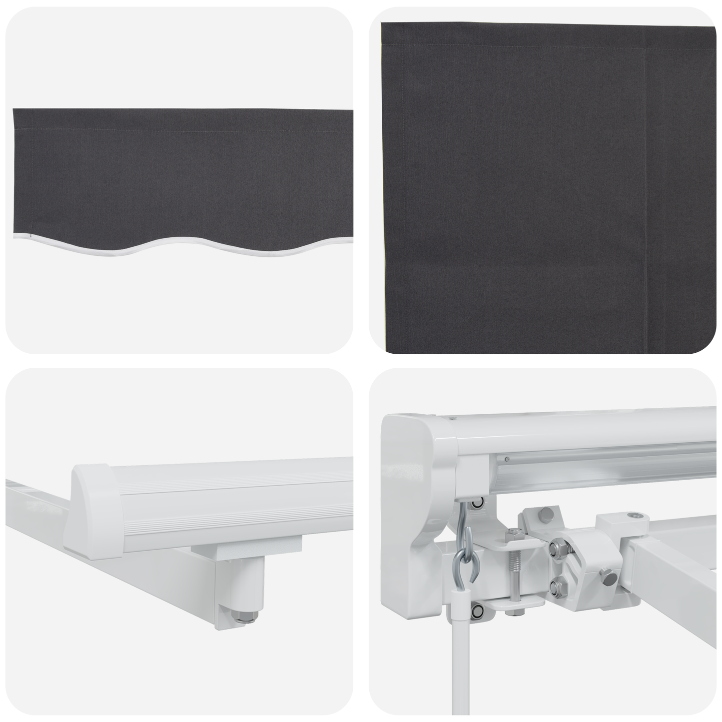 Utrækkelig Markise Antracit 400x200 Cm Stof og Polyester - billede 8