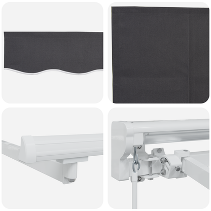Utrækkelig Markise Antracit 400x200 Cm Stof og Polyester - billede 8