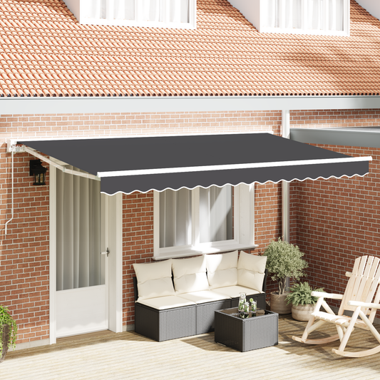 Utrækkelig Markise Antracit 400x200 Cm Stof og Polyester - hovedbillede