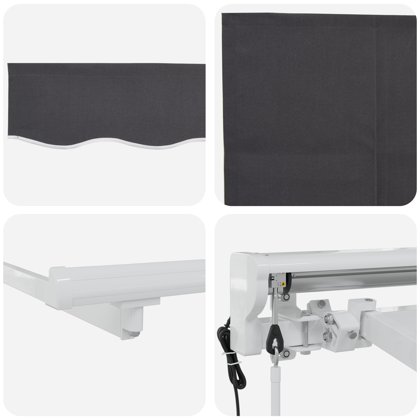Utrækkelig Markise Antracit 400x200 Cm - billede 8