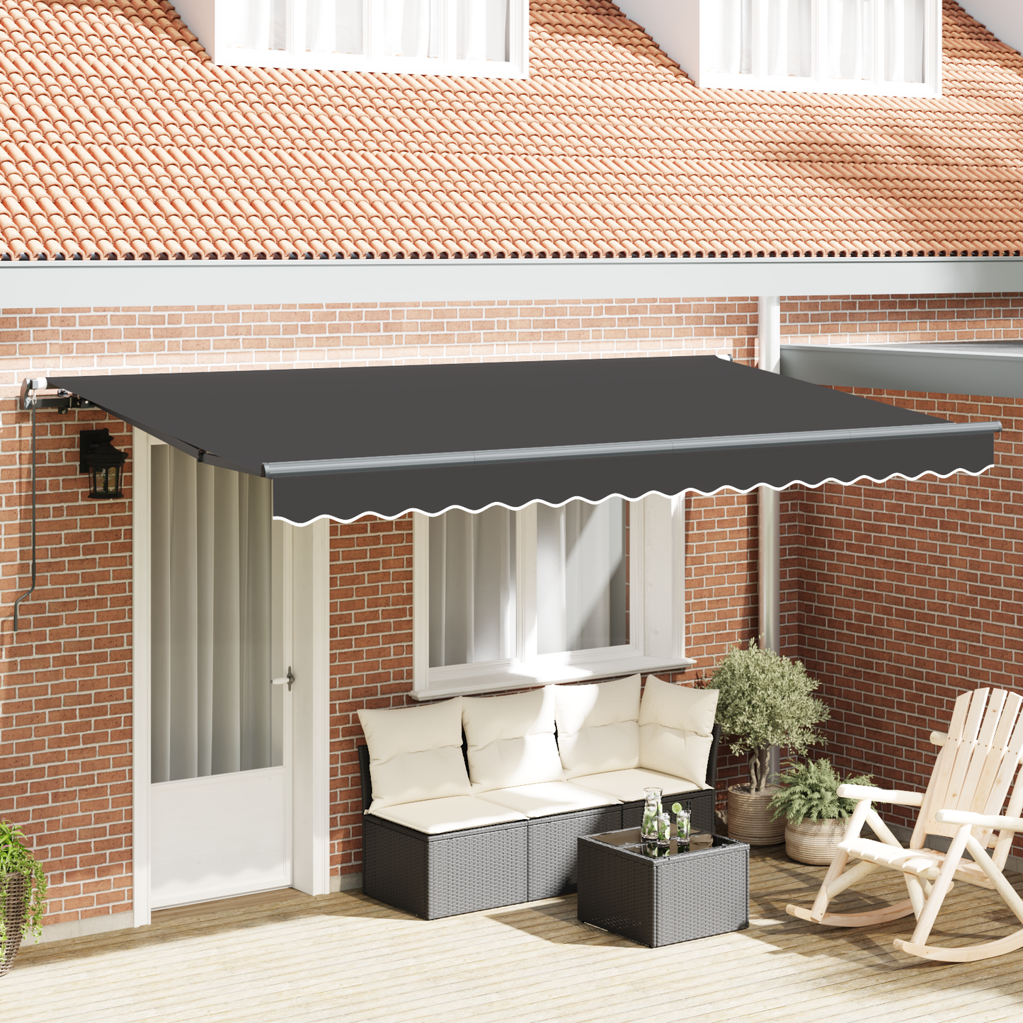 Utrækkelig Markise Antracit 400x200 Cm 400 X 200 Cm 4 X 2 M - hovedbillede