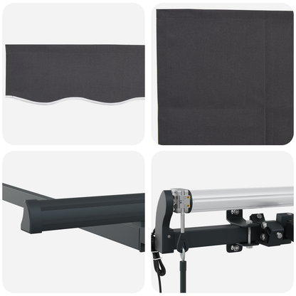 Utrækkelig Markise Antracit 400x200 Cm 400 X 200 Cm 4 X 2 M - billede 8