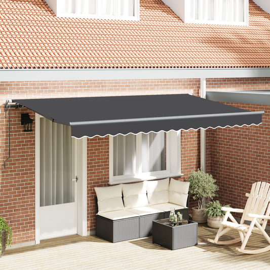 Utrækkelig Markise Antracit 400x200 Cm 400 X 200 Cm 4 X 2 M - hovedbillede