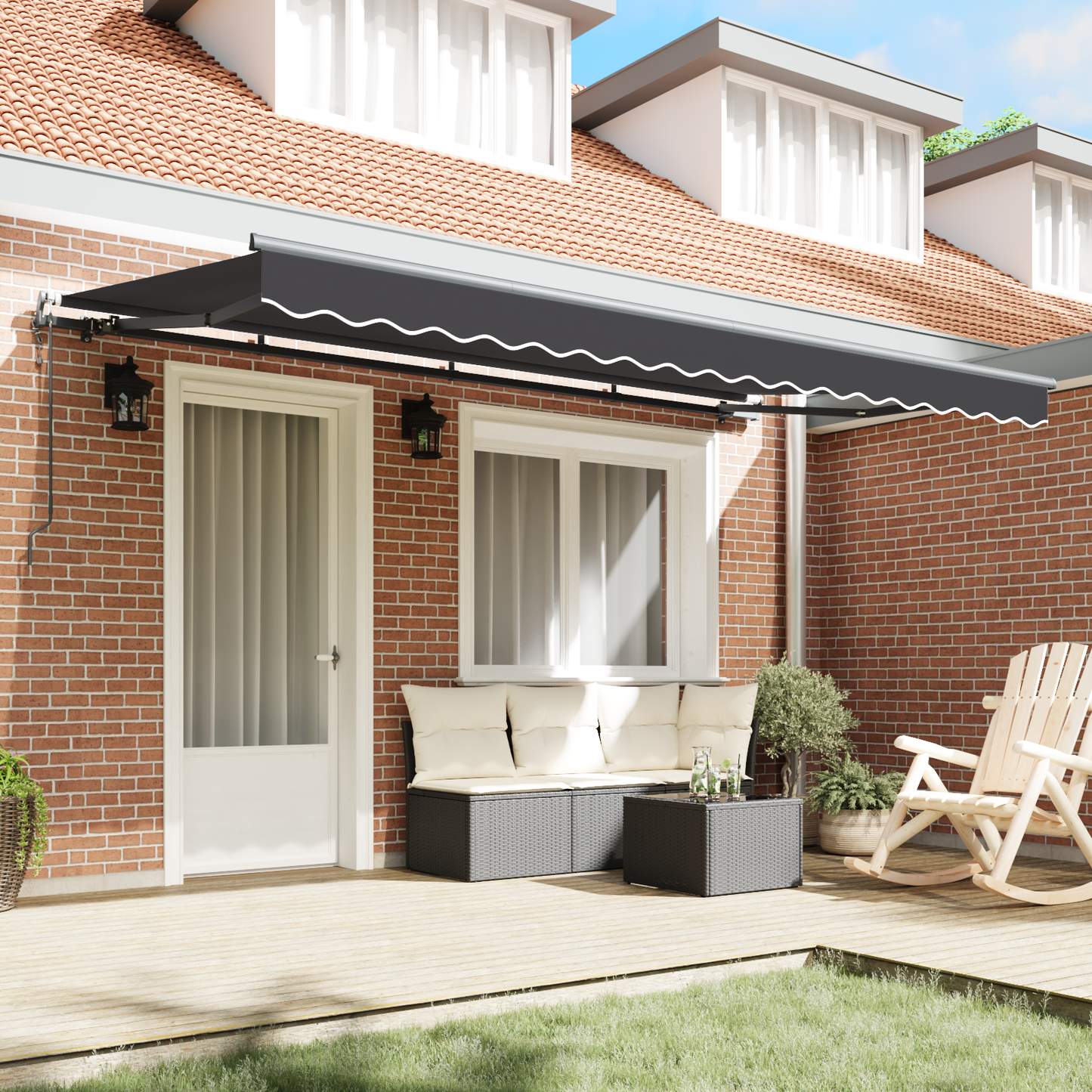 Utrækkelig Markise Antracit 400x200 Cm 400 X 200 Cm 4 X 2 M - billede 3