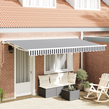 Utrækkelig Markise Anthracit og Hvid 400x200 Cm - hovedbillede
