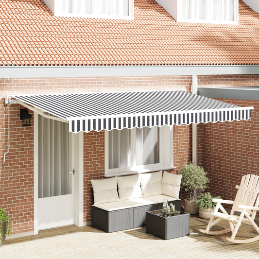 Utrækkelig Markise Anthracit og Hvid 400x200 Cm - hovedbillede